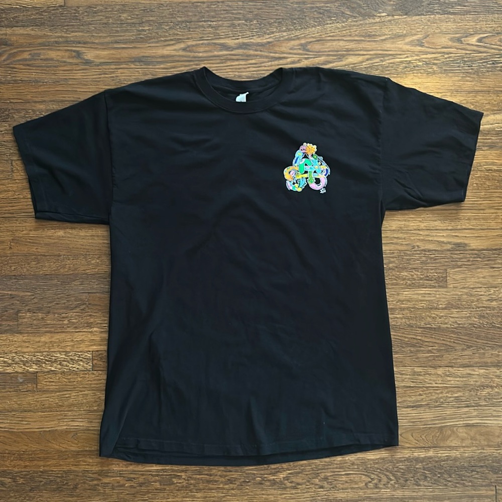 Black Cotton Graphic Short Sleeve Tee Shirt